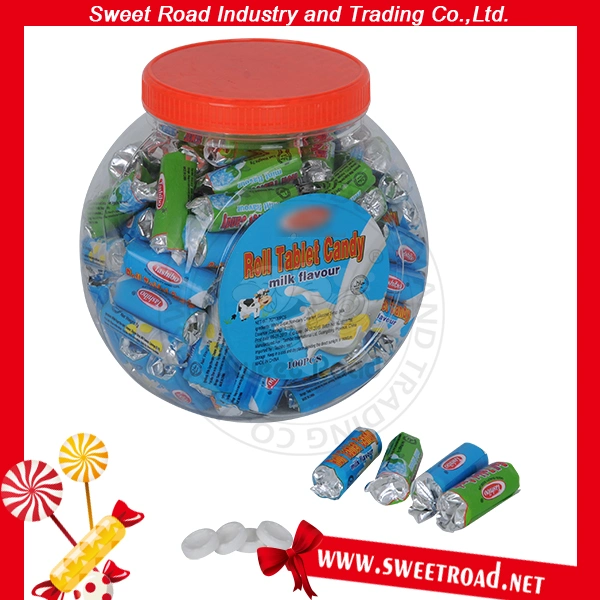 Milk/Mint/Cola Flavor Sweet Roll Tablet Candy Press Candy with Milk Flavor