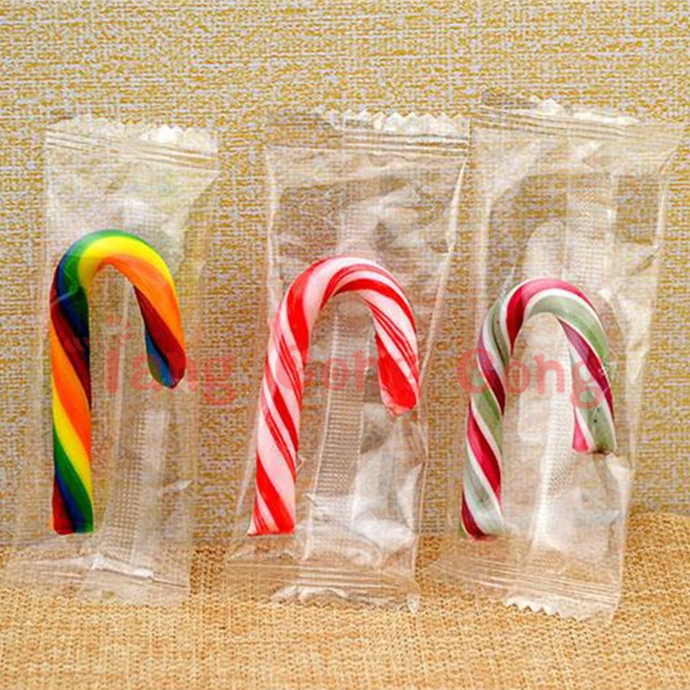 Colorful Fruit Jelly Bean Cane Hard Candy with Cane Shape
