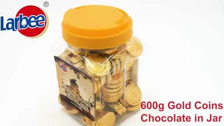Venta al por mayor de monedas de oro de 500 g de chocolate en tarro de Larbee Factory