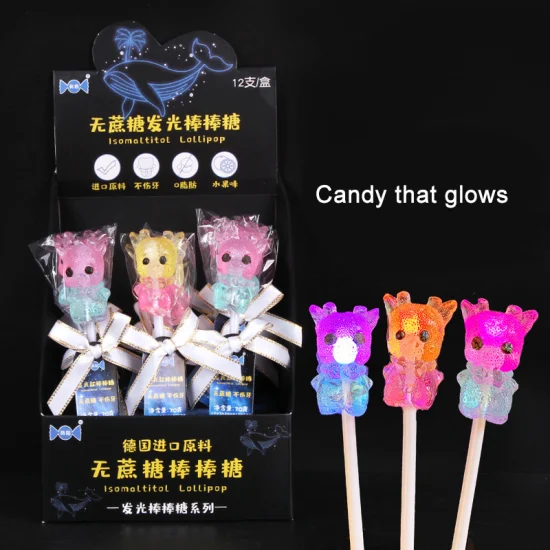 Anillo de luz de diamante dulce de alta calidad Lollipop Hard Toy Candy