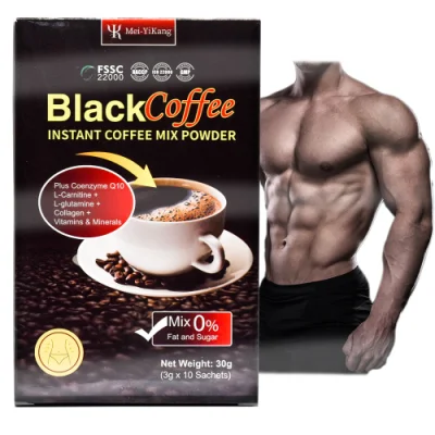 El polvo de mezcla de café instantáneo de café solo OEM se mantiene en forma y promueve el metabolismo
